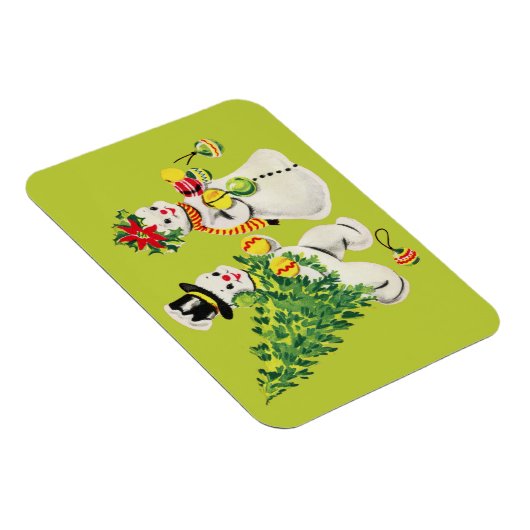 Retro Snowmen Magneet (Rechterzijde)