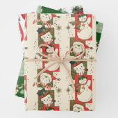 Retro  Snowmen Medley Inpakpapier Vel (In situ)