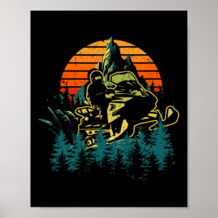 Retro Snowmobiing Winter Sports Snowmobil Poster
