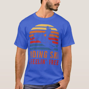 Retro Snowmobile Riding Ski & Feeling Free T-shirt
