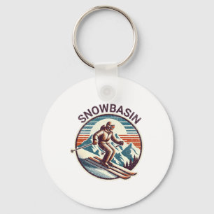 Retro Snowsin Utah Ski Resort Winterski Sleutelhanger