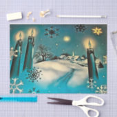 Retro Snowy Kerstmis Scene Tissuepapier (Craft)