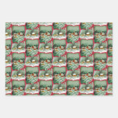 Retro Snowy-kerstwoningen Inpakpapier Vel (Voorkant)