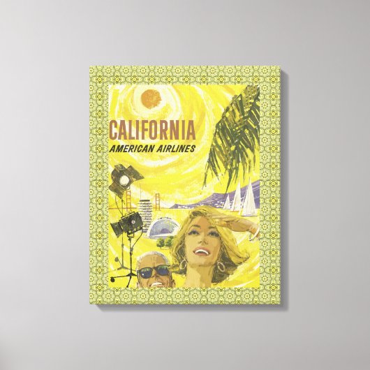 Retro So Cal Air Reizen Canvas Afdruk (Voorkant)
