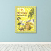 Retro So Cal Air Reizen Canvas Afdruk (Insitu (Houten vloer))