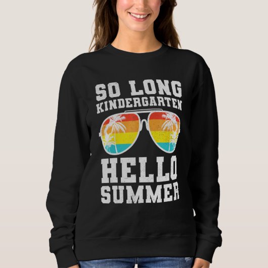 Retro So Long Kindergarten Hallo Summer Teacher St Trui (Voorkant)