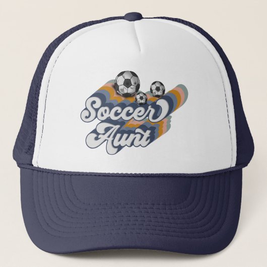 Retro Soccer Aunt Sublimation Design, Voetbal Trucker Pet (Voorkant)