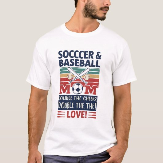 Retro Soccer & Baseball Mom T-shirt (Voorkant)