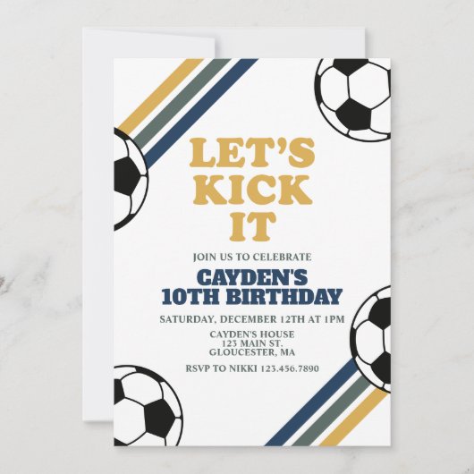 Retro Soccer Birthday Kaart (Voorkant)