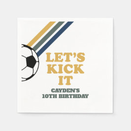 Retro Soccer Birthday Napkins Servet
