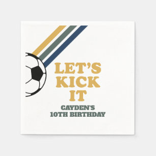 Retro Soccer Birthday Napkins Servet