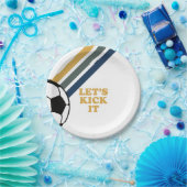 Retro Soccer Birthday Paper Borden Papieren Bordje (Feest)