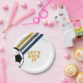 Retro Soccer Birthday Paper Borden Papieren Bordje (Feest)