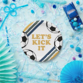 Retro Soccer Birthday Papieren Bordje (Feest)