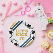 Retro Soccer Birthday Papieren Bordje (Feest)