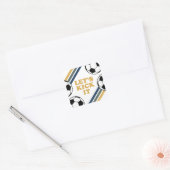 Retro Soccer Birthday Vierkante Sticker (Envelop)