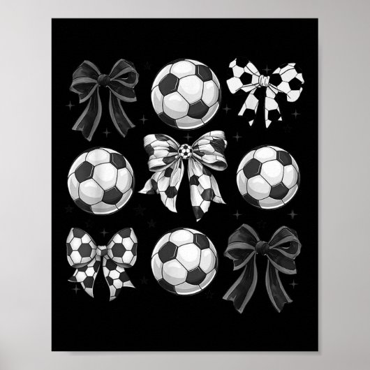 Retro Soccer Bow,game Day,coquette Soccer Mom,mama Poster (Voorkant)