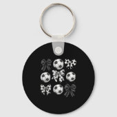 Retro Soccer Bow,game Day,coquette Soccer Mom,mama Sleutelhanger (Voorkant)