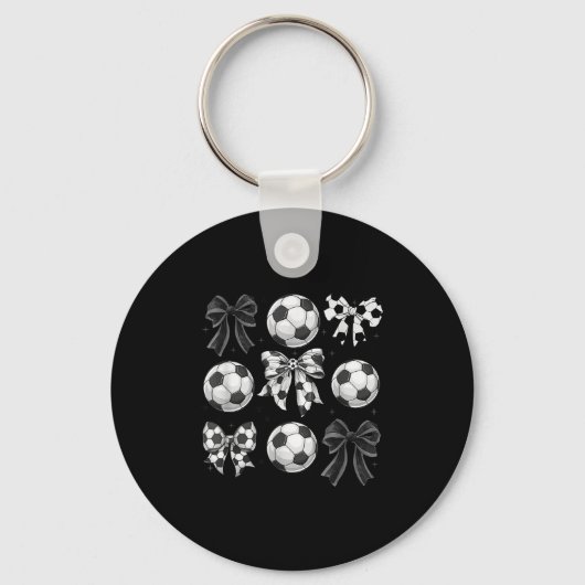 Retro Soccer Bow,game Day,coquette Soccer Mom,mama Sleutelhanger (Voorkant)