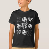 Retro Soccer Bow,game Day,coquette Soccer Mom,mama T-shirt (Voorkant)