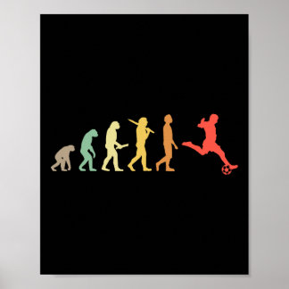 Retro Soccer Evolution - Voetballer  Poster