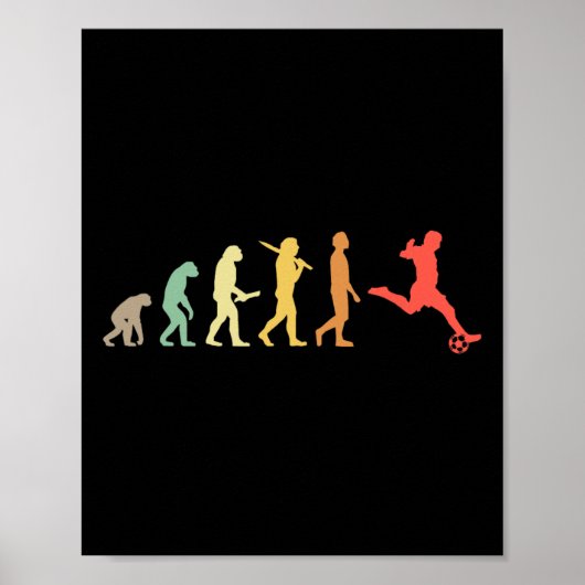 Retro Soccer Evolution - Voetballer Poster (Voorkant)