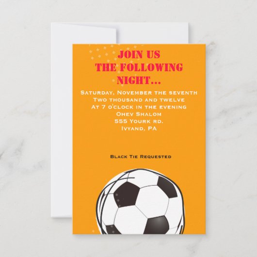 Retro SOCCER Thed Bar Bat Mitzvah Party Card Kaart (Voorkant)