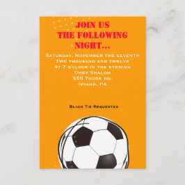Retro SOCCER Thed Bar Bat Mitzvah Party Card Kaart