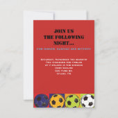 Retro SOCCER Thed Bar Bat Mitzvah Party Card RSVP Kaartje (Voorkant)
