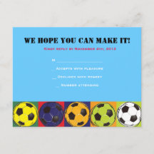 Retro SOCCER Thlek Bar Bat Mitzvah Reply Card