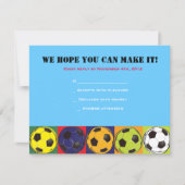 Retro SOCCER Thlek Bar Bat Mitzvah Reply Card RSVP Kaartje (Voorkant)
