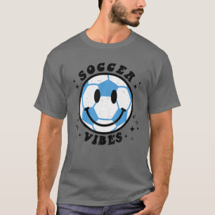 Retro Soccer Vibes Smiley Face 80'S 90'S A T-shirt