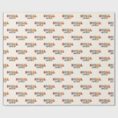 Retro sociaal werker cadeaupapier (Vlak)
