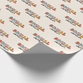 Retro sociaal werker cadeaupapier (Hoek)