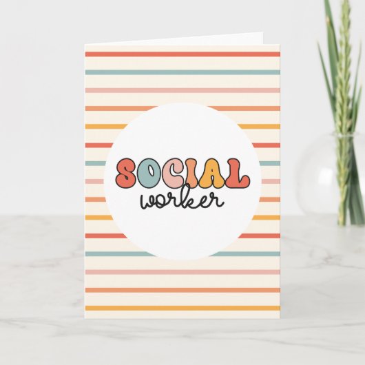 Retro sociaal werker kaart (Voorkant)