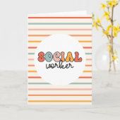 Retro sociaal werker kaart (Gele Bloem)