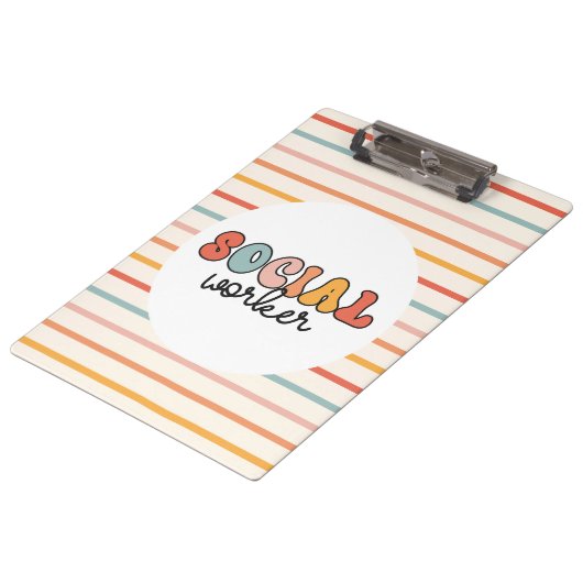 Retro sociaal werker klembord (Gekanteld)