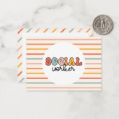 Retro sociaal werker notitiekaartje (Voorkant / Achterkant in situ)