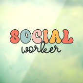 Retro sociaal werker raamsticker (Vel 3)