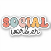 Retro sociaal werker sticker (Voorkant)