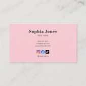 Retro Social Media Minimalist Roze Rood Visitekaartje (Achterkant)