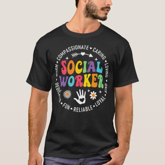 Retro Social Work Month Appreciation Day Support T-shirt (Voorkant)