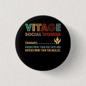 Retro  Social Worker Definition Public Serv Ronde Button 3,2 Cm (Voorkant)