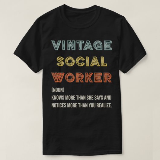 Retro Social Worker Definition Public Servant Hoes T-shirt (Design voorkant)