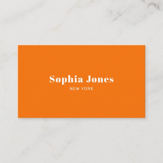 Retro sociale media minimalistisch Sinaasappel Visitekaartje (Voorkant)