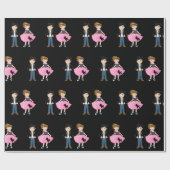 Retro Sock Hop Birthday Party Cadeaupapier (Vlak)