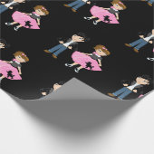 Retro Sock Hop Birthday Party Cadeaupapier (Hoek)