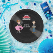 Retro Sock Hop Birthday Party Papieren Bordje (Feest)