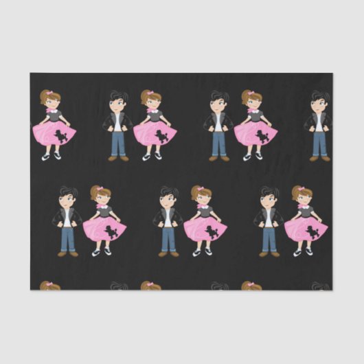 Retro Sock Hop Birthday Party Tissuepapier (Voorkant)