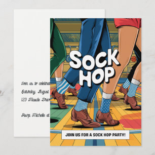 Retro Sock Hop Feest Kaart